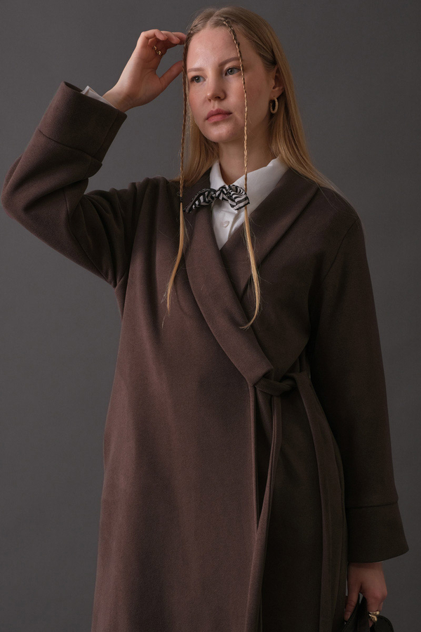 Kruvaze Bağlamalı Kaban Koyu Mürdüm - 8