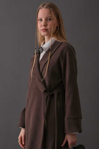 Kruvaze Bağlamalı Kaban Koyu Mürdüm - 5