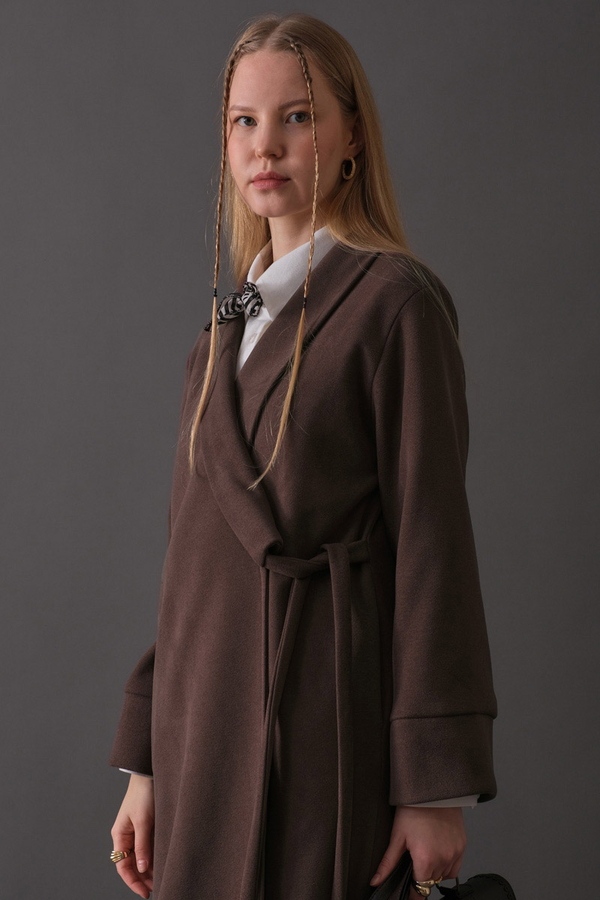 Kruvaze Bağlamalı Kaban Koyu Mürdüm - 5