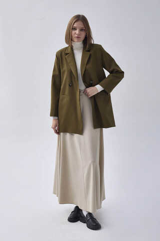 Kruvaze Blazer Ceket Haki - 2