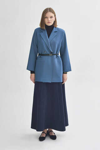 Kruvaze Blazer Ceket İndigo - 2