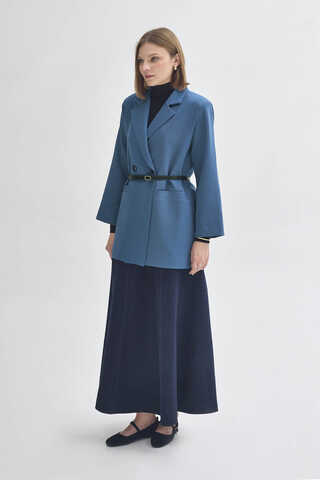 Kruvaze Blazer Ceket İndigo - 3