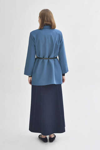 Kruvaze Blazer Ceket İndigo - 11