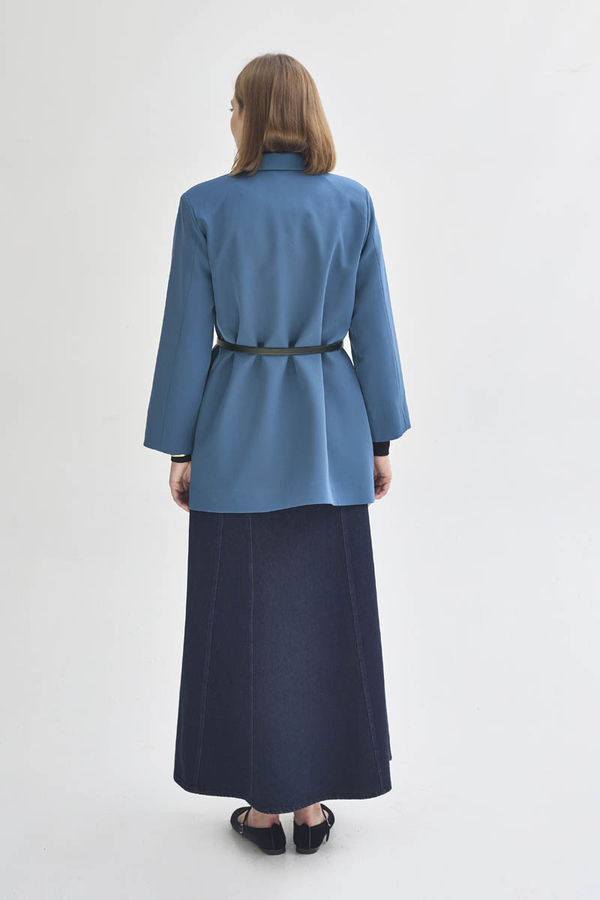 Kruvaze Blazer Ceket İndigo - 11