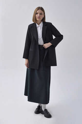 Kruvaze Blazer Ceket Siyah - 3