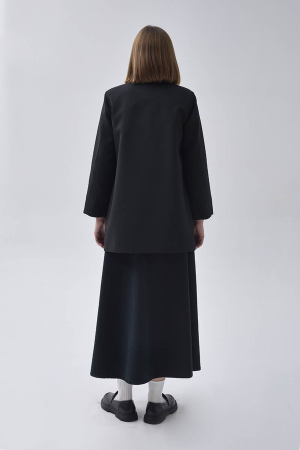 Kruvaze Blazer Ceket Siyah - 8