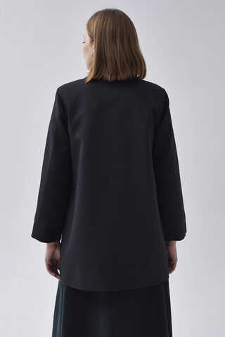 Kruvaze Blazer Ceket Siyah - 9