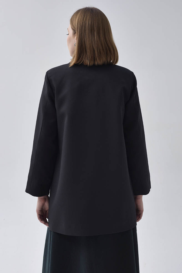 Kruvaze Blazer Ceket Siyah - 9