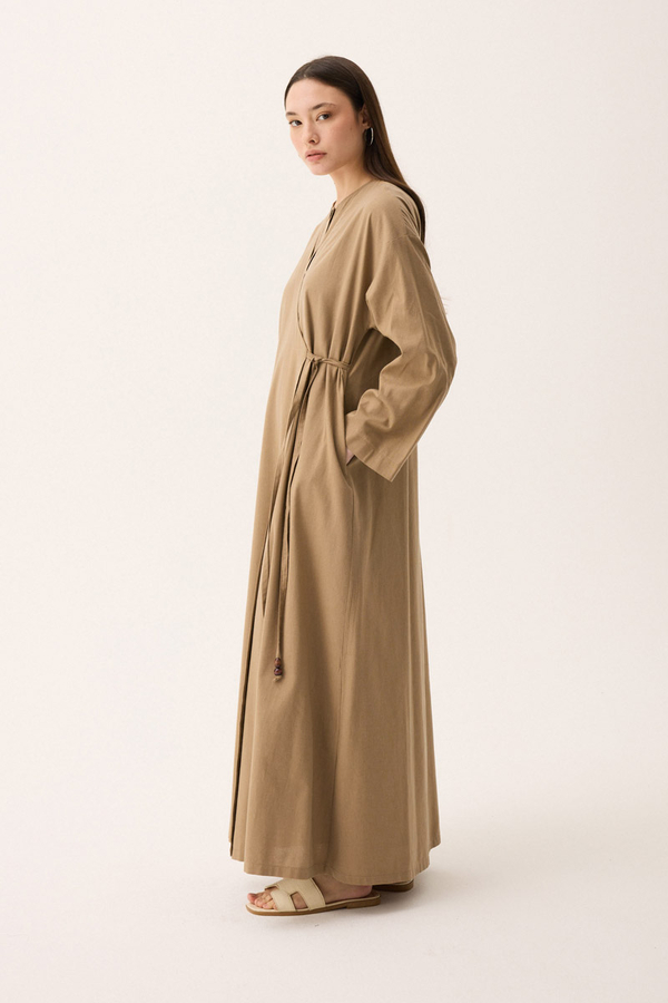 Kruvaze Dehna Abaya Takım Camel - 13