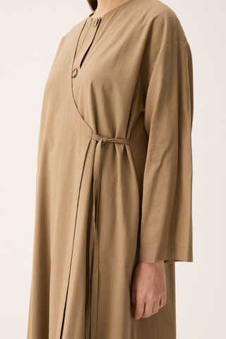 Kruvaze Dehna Abaya Takım Camel - 18