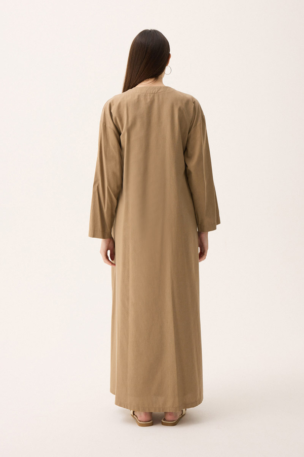 Kruvaze Dehna Abaya Takım Camel - 20