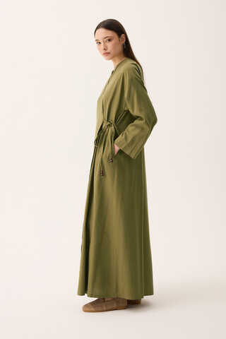 Kruvaze Dehna Abaya Takım Haki - 8