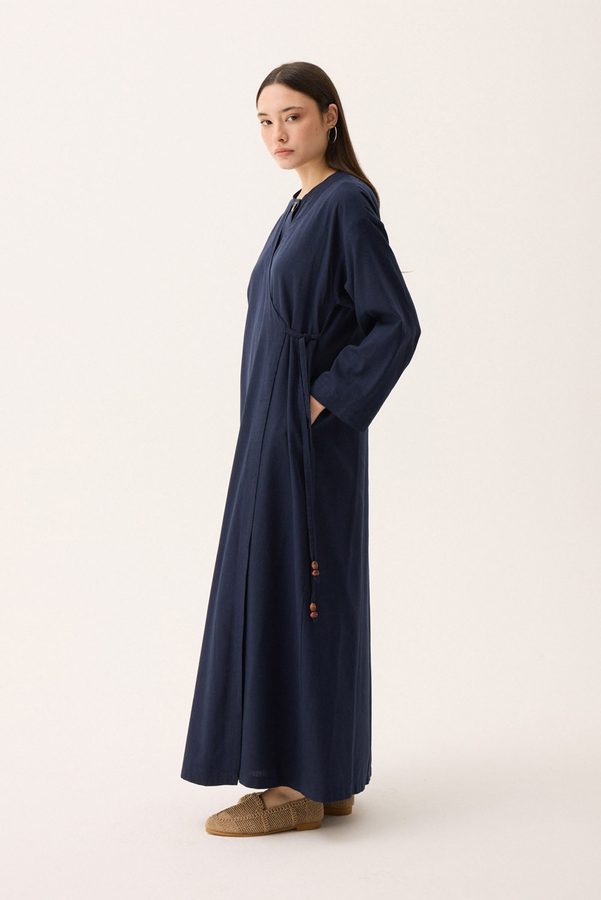 Kruvaze Dehna Abaya Takım Lacivert - 7