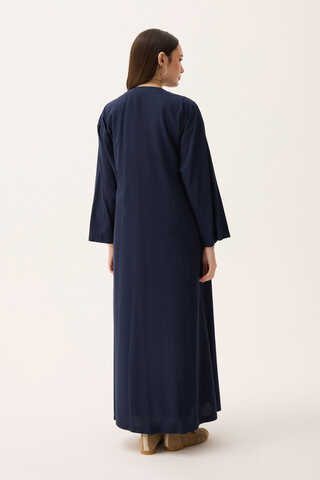 Kruvaze Dehna Abaya Takım Lacivert - 10