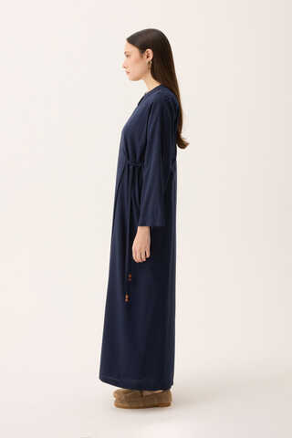 Kruvaze Dehna Abaya Takım Lacivert - 6