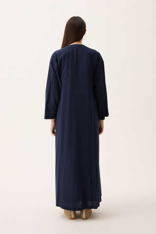 Kruvaze Dehna Abaya Takım Lacivert - 9