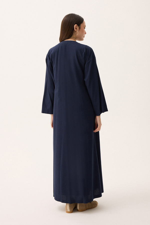 Kruvaze Dehna Abaya Takım Lacivert - 10