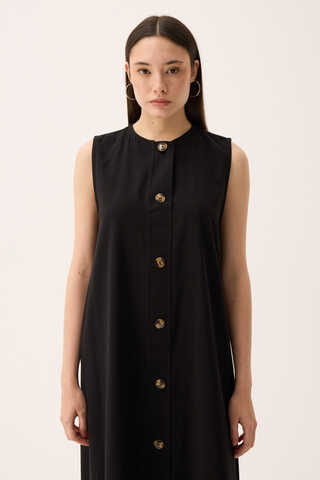 Kruvaze Dehna Abaya Takım Siyah - 4