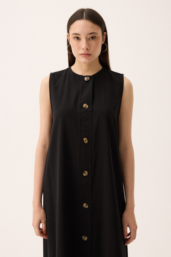 Kruvaze Dehna Abaya Takım Siyah - 4