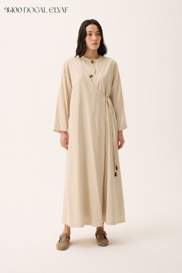 Kruvaze Dehna Abaya Takım Taş - 1