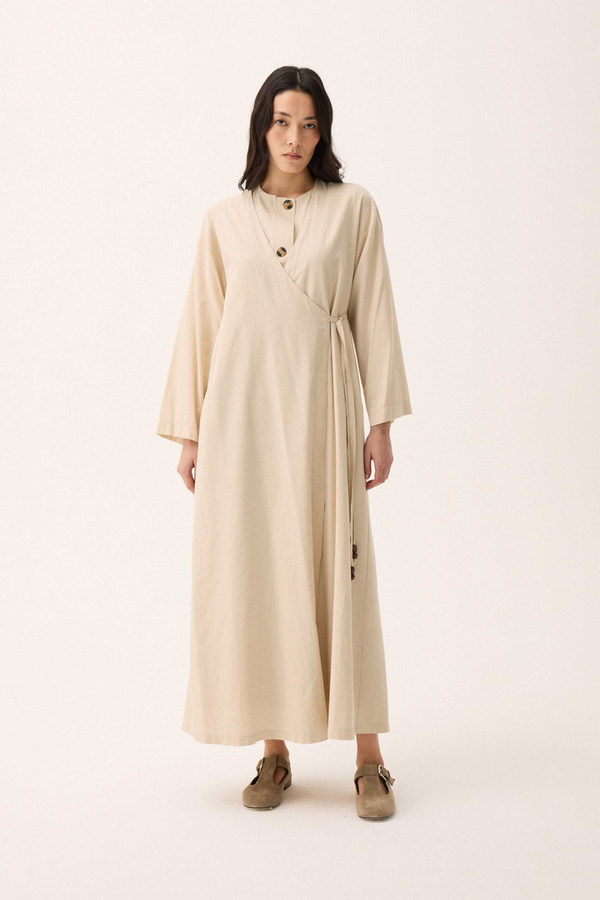 Kruvaze Dehna Abaya Takım Taş - 2