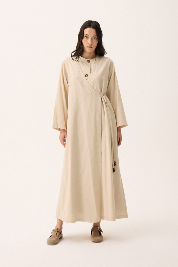 Kruvaze Dehna Abaya Takım Taş - 6