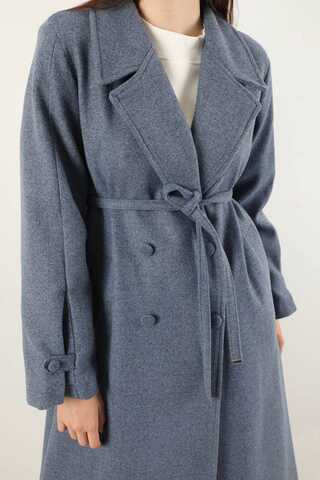 Kruvaze Kapama Apolet Detaylı  Kaban İndigo - 2