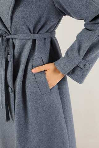 Kruvaze Kapama Apolet Detaylı  Kaban İndigo - 4