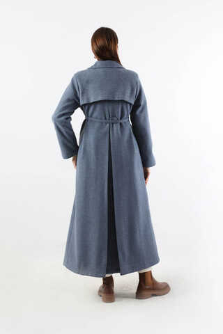 Kruvaze Kapama Apolet Detaylı  Kaban İndigo - 6