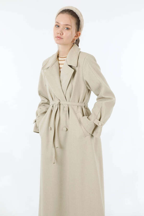 Kruvaze Kapama Apolet Detaylı Kaban Taş - 2