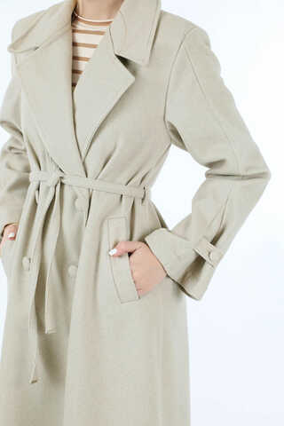 Kruvaze Kapama Apolet Detaylı Kaban Taş - 4