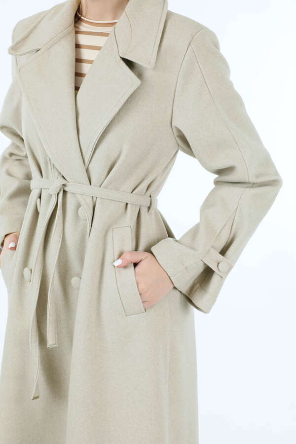 Kruvaze Kapama Apolet Detaylı Kaban Taş - 4