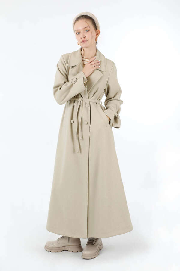 Kruvaze Kapama Apolet Detaylı Kaban Taş - 5