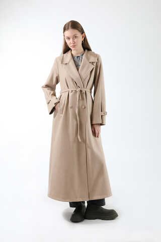 Kruvaze Kapama Apolet Detaylı  Kaban Vizon - 3