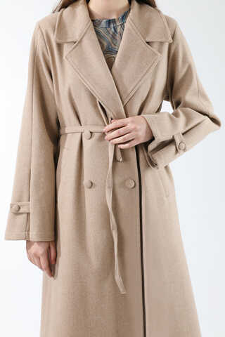 Kruvaze Kapama Apolet Detaylı  Kaban Vizon - 4