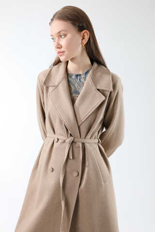 Kruvaze Kapama Apolet Detaylı  Kaban Vizon - 2