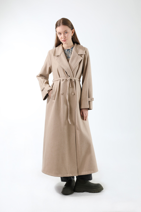 Kruvaze Kapama Apolet Detaylı  Kaban Vizon - 3