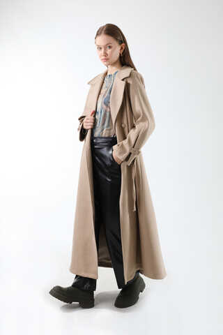 Kruvaze Kapama Apolet Detaylı  Kaban Vizon - 5