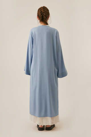 Kruvaze Keten Kimono Bebe Mavisi - 9