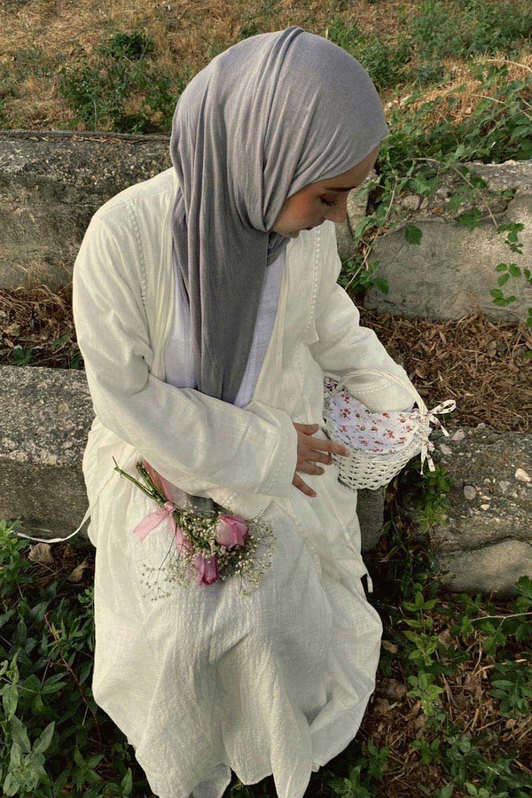 Kruvaze Keten Kimono Beyaz - 2