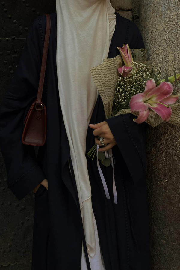 Kruvaze Keten Kimono Lacivert - 3