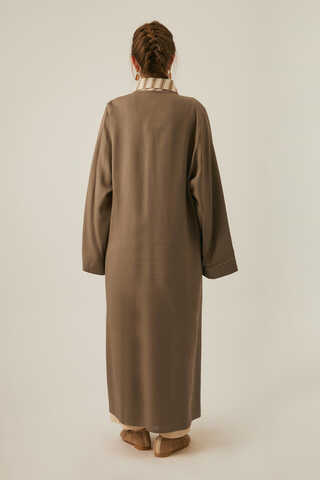 Kruvaze Keten Kimono Toprak - 10