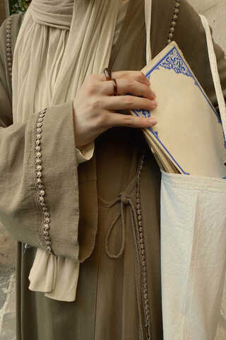 Kruvaze Keten Kimono Toprak - 2