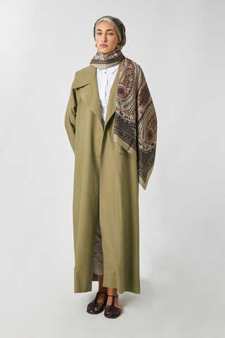 Kruvaze Keten Trenç Haki - 3