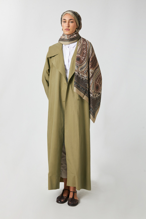 Kruvaze Keten Trenç Haki - 3