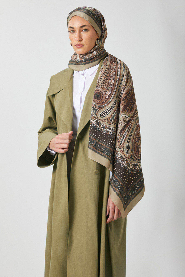 Kruvaze Keten Trenç Haki - 6