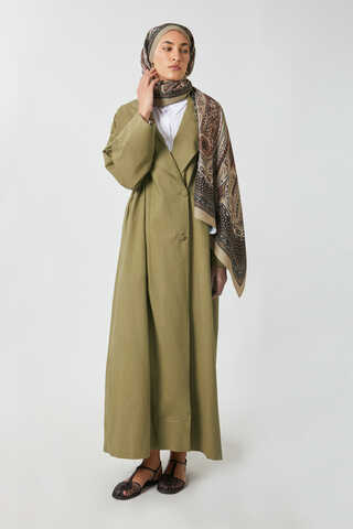 Kruvaze Keten Trenç Haki - 8