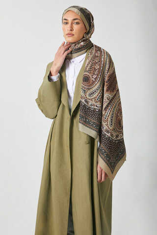 Kruvaze Keten Trenç Haki - 2