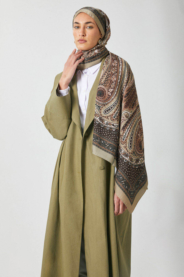 Kruvaze Keten Trenç Haki - 2