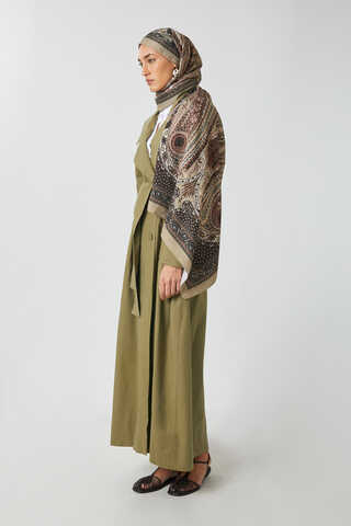 Kruvaze Keten Trenç Haki - 11